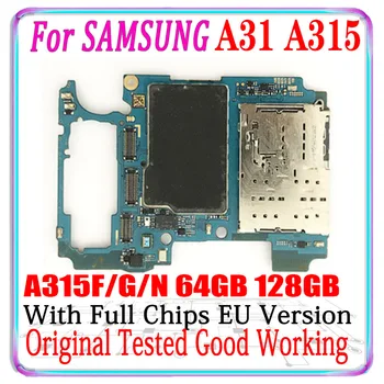 128GB 64GB + 4G RAM EU Verzióját A Samsung Galaxy A31 A315F A315G A315N nyitva Alaplap fő logikai kártya teljes chips MB