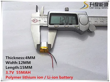 1db [SD] 3.7 V,55mAH,[401215] Polimer lítium-ion / Li-ion akkumulátor JÁTÉK,POWER BANK,GPS,mp3,mp4,mobiltelefon,hangszóró