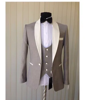 2020-ra az Új Érkezés Rendelésre Készített Férfi Öltönyök, hogy Az Esküvő a 3db(Kabát+Nadrág+Mellény+Nyakkendő) Bál Vőlegény Fél Viselnek a Férfiak Öltönyt, Szmokingot