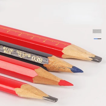 20db Faipari Ceruza Nyolcszögletű Vastag Core Piros, Kék, Két-színű Jelölés Különleges Hatszögletű Műszaki Rajz Toll