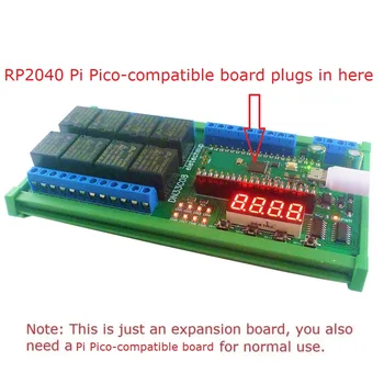8ch RS485 Egyszerű PLC IO Bővülő Testület Többfunkciós Késleltetés Relé Modul RasPi RPI Raspberry Pi Pico C++, Python