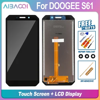 AiBaoQi Új érintőképernyő + LCD Kijelző egység Csere DOOGEE S51 S61 S61 Pro Telefon