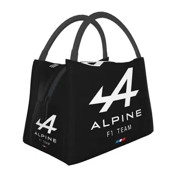 Alpesi F1 Team Logo A Férfiak Ebéd Táskák Szigetelt Hűtő Hordozható Piknik Utazási Vászon Tote Élelmiszer-Táska