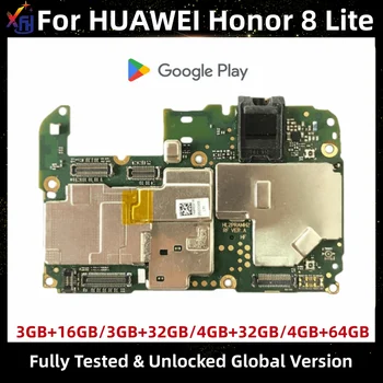 Eredeti Nyitva Alaplapok a Huawei Honor 8 Lite, Logikai lemez a Google Telepített Mainboard, 16GB, 32GB, 64GB ROM
