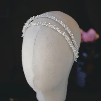 Esküvői Haj Tartozékok Fehér Headpieces Fejdísz Levél Fejpánt Hairbands A Menyasszonyok, A Nők Lány Korona, Menyasszonyi Ékszerek