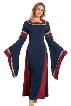 Gallér, hosszú ujjú horn ujjú, hosszú ruha középkori ruhát a nők Középkori Reneszánsz Ruha