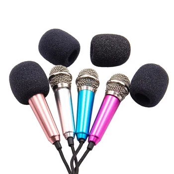 Hordozható 3,5 mm-es Mini Mikrofon KTV Karaoke Sztereó Stúdió Mikrofon Okos Telefon, Laptop, Asztali PC Hordozható Audió 3,5 mm-es Mikrofon