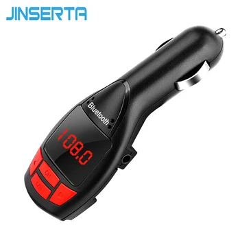 JINSERTA Bluetooth FM Transmitter Modulátor USB-autótelefon MP3 Lejátszó Támogatja az USB Flash Meghajtó TF 3,5 mm-es AUX Audio In Music