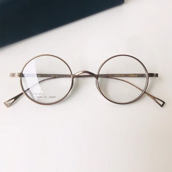 KAME Japán Klasszikus Retro Márka Szemüveg Keretek Kerek Tiszta Titán Szemüveg Férfi Veterán Női Divat-Luxus Szemüveg