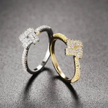 Kristály Finom Gyűrűt a Nők Trend koreai Mini Cirkon Aranyos Ígéret Gyűrű, Arany Színű Ujját, Kiegészítők, Ékszerek Dropshipping