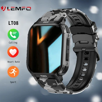 LEMFO LT08 Intelligens Karóra Férfi Katonai Bluetooth Hívás pulzusmérő Fitness Sport Tracker 2023 Smartwatch Az Android-IOS