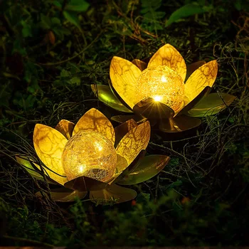 Lótusz Alakú Solar Lámpa LED-es Kert, Erkély Dekoratív Táj Lámpa Kültéri Kerti Virág, Kerti Lámpa