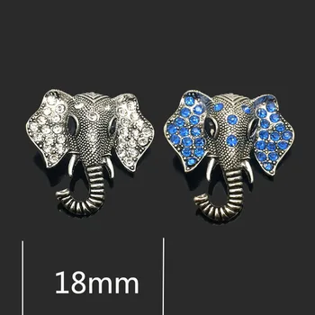 Nagykereskedelmi w380 Elefánt 3D 18mm fém 20mm snap gombot Karkötő, Nyaklánc Cserélhető Ékszerek Nők accessorie megállapítások
