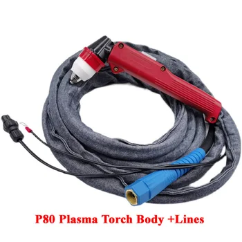 P80 Piros Levegő Plazma Vágó Vágó Fáklya Pilot Arc 4/5/8/10 MCable Vonalak PLC55P LGK60 LGK80 LGK100 Gép