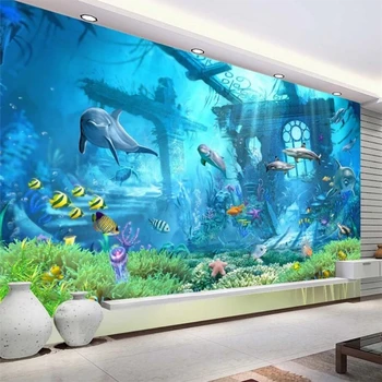 papírt de parede 3d-s Egyéni fotó tapéta víz alatti világ, nappali hálószoba gyerekszoba háttér fal lakberendezés freskó