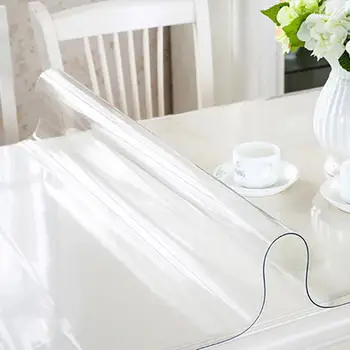 Puha Üveg Terítő Átláthatóság PVC terítő Vízálló Oilproof Konyha, Étkező asztal fedezni téglalap alakú asztal