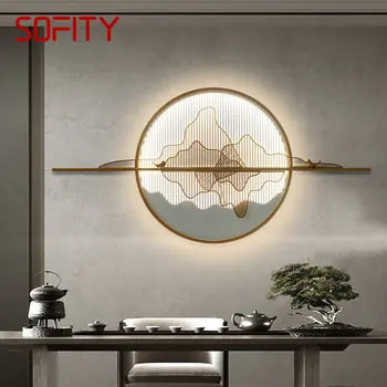 SOURA Modern Fali Kép Lámpatest LED 3 Színben Kínai Stílusú Belső Táj Gyertyatartó Fény Dekoráció Élő Hálószoba