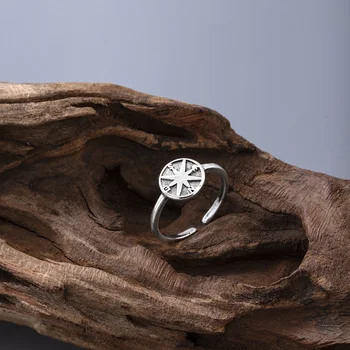 Évjárat Iránytű Állítható Gyűrű Antik Ezüstözött Kis Iránytű Feliratos Ujj Gyűrű Női Ékszerek Kiegészítők